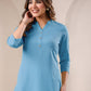 Janasya Light Cotton Solid Straight Kurta - Swadesiicart