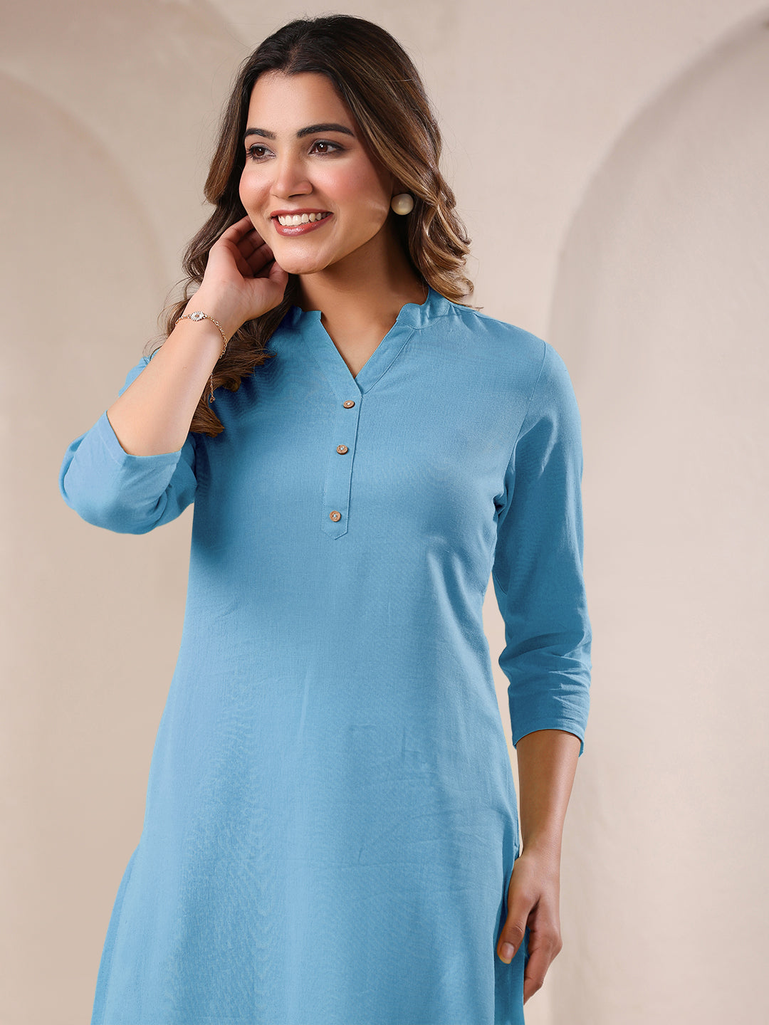 Janasya Light Cotton Solid Straight Kurta - Swadesiicart