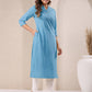 Janasya Light Cotton Solid Straight Kurta - Swadesiicart