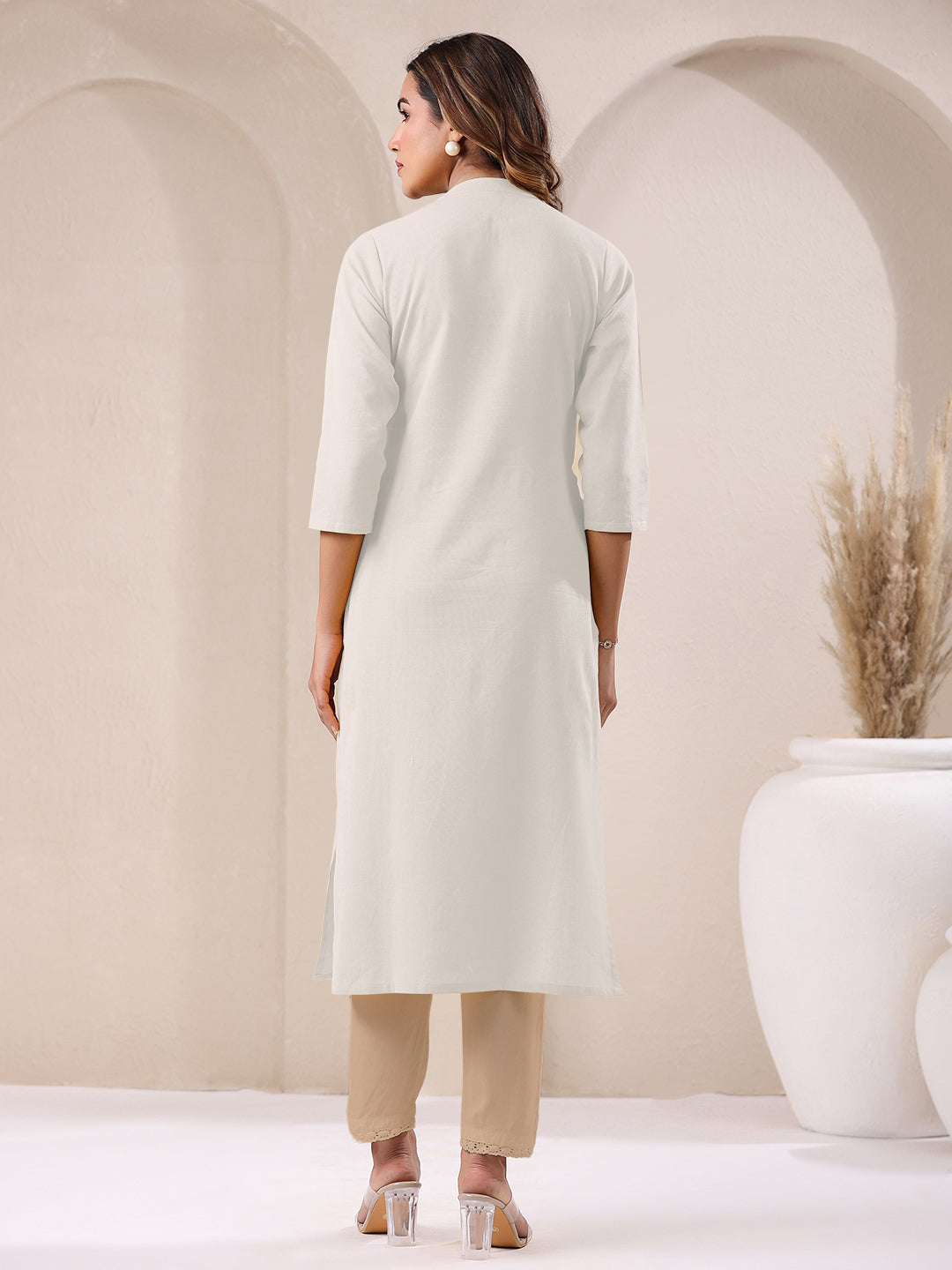 Janasya Light Cotton Solid Straight Kurta - Swadesiicart