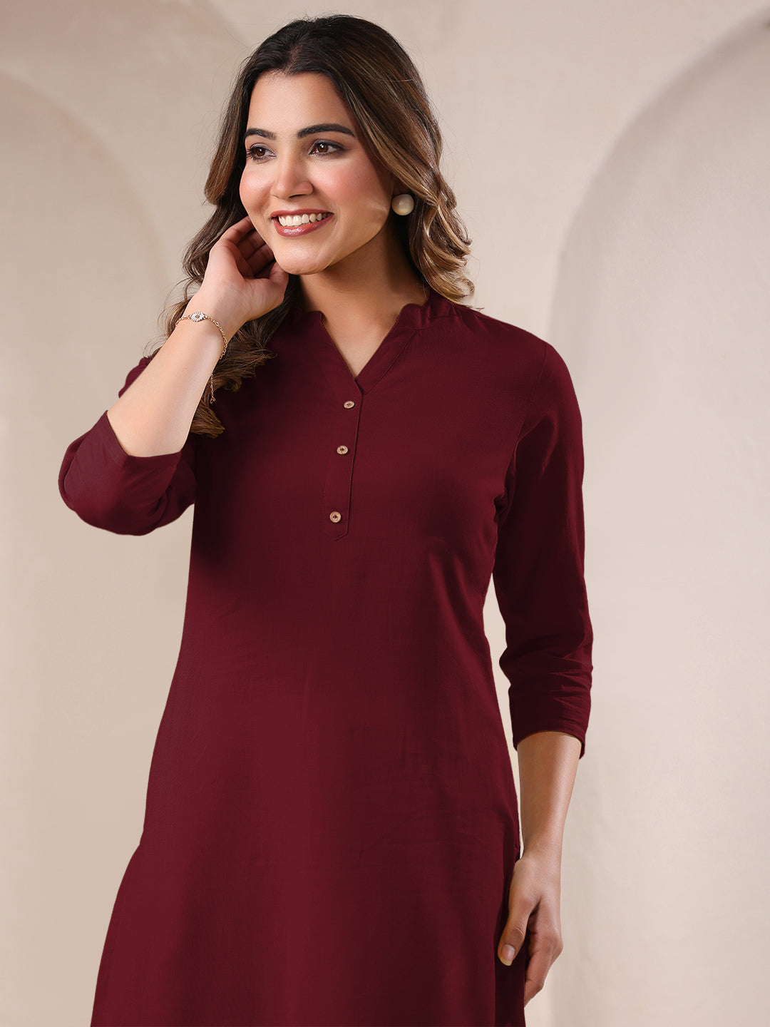 Janasya Light Cotton Solid Straight Kurta - Swadesiicart