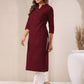 Janasya Light Cotton Solid Straight Kurta - Swadesiicart