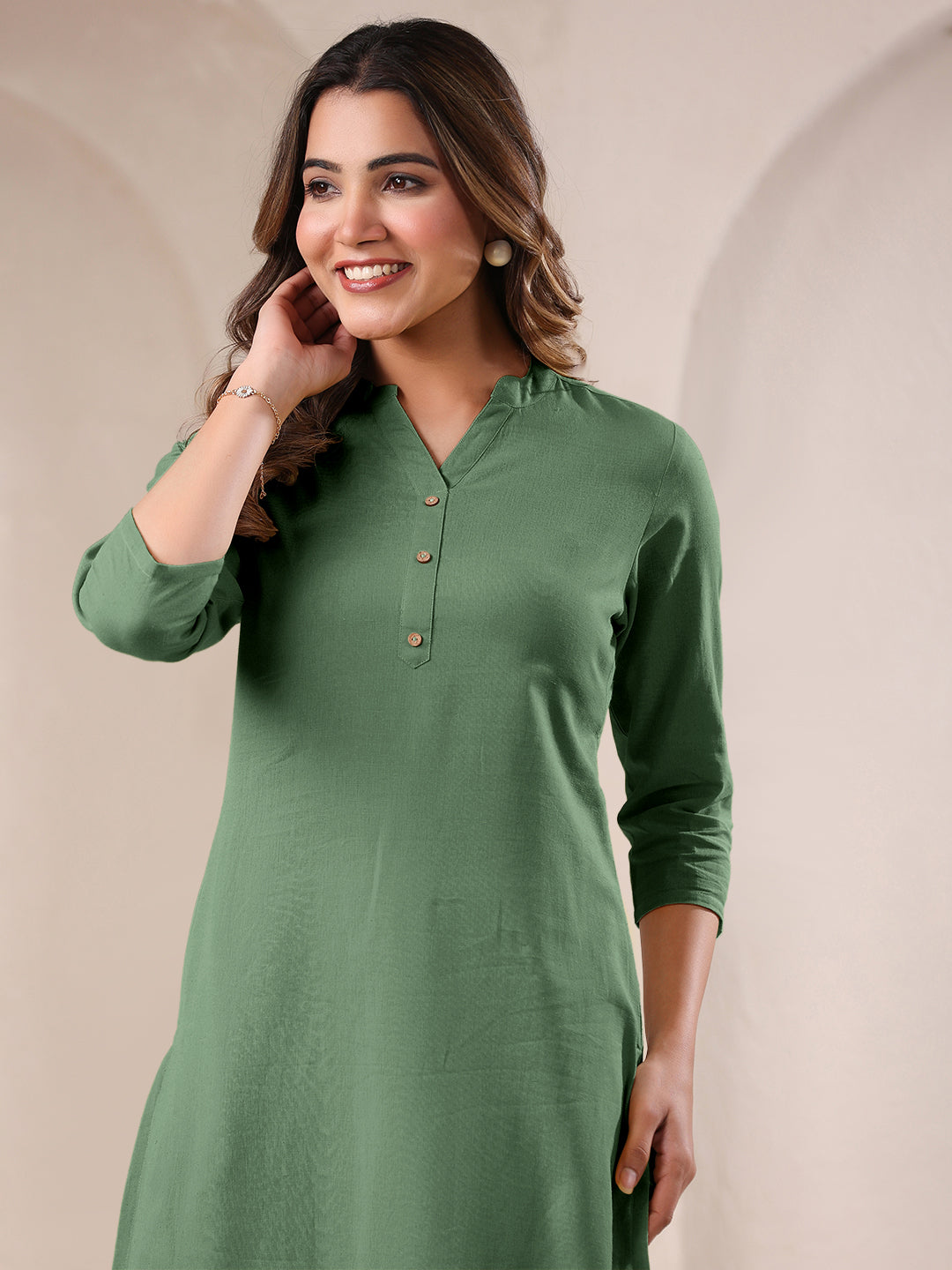 Janasya Light Cotton Solid Straight Kurta - Swadesiicart