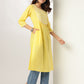 Janasya Light Cotton Yoke Embroidery A-Line Kurta | Swadesiicart