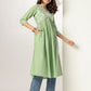 Janasya Light Cotton Yoke Embroidery A-Line Kurta | Swadesiicart