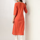 Janasya Dark Cotton Yoke Embroidery Straight Kurta - Swadesiicart