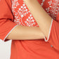 Janasya Dark Cotton Yoke Embroidery Straight Kurta - Swadesiicart