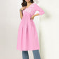 Janasya Light Cotton Yoke Embroidery A-Line Kurta | Swadesiicart