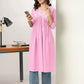 Janasya Light Cotton Yoke Embroidery A-Line Kurta | Swadesiicart