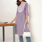 Janasya Light Cotton Yoke Embroidery Straight Kurta | Swadesiicart