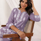 Janasya Light Cotton Embroidered Straight Kurta | Swadesiicart