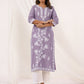 Janasya Light Cotton Embroidered Straight Kurta | Swadesiicart