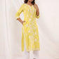 Janasya Light Cotton Embroidered Straight Kurta | Swadesiicart