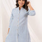 Janasya Light Cotton Striped Straight Kurta - Swadesiicart