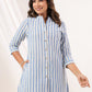 Janasya Light Cotton Striped Straight Kurta - Swadesiicart