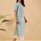 Janasya Light Cotton Striped Straight Kurta - Swadesiicart