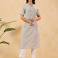 Janasya Light Cotton Striped Straight Kurta - Swadesiicart