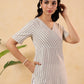 Janasya Light Cotton Striped Straight Kurta - Swadesiicart