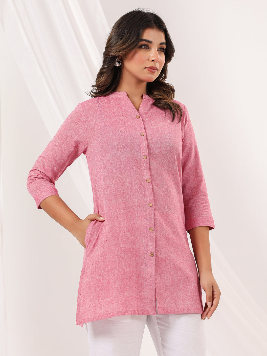 Janasya Light Cotton Solid Straight Kurta - Swadesiicart