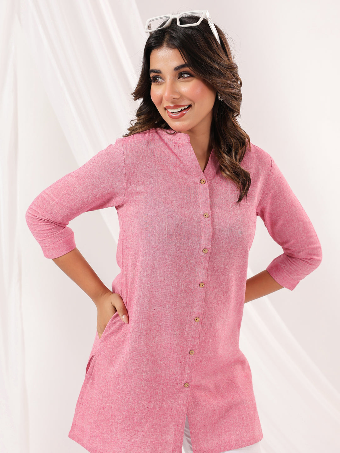 Janasya Light Cotton Solid Straight Kurta - Swadesiicart
