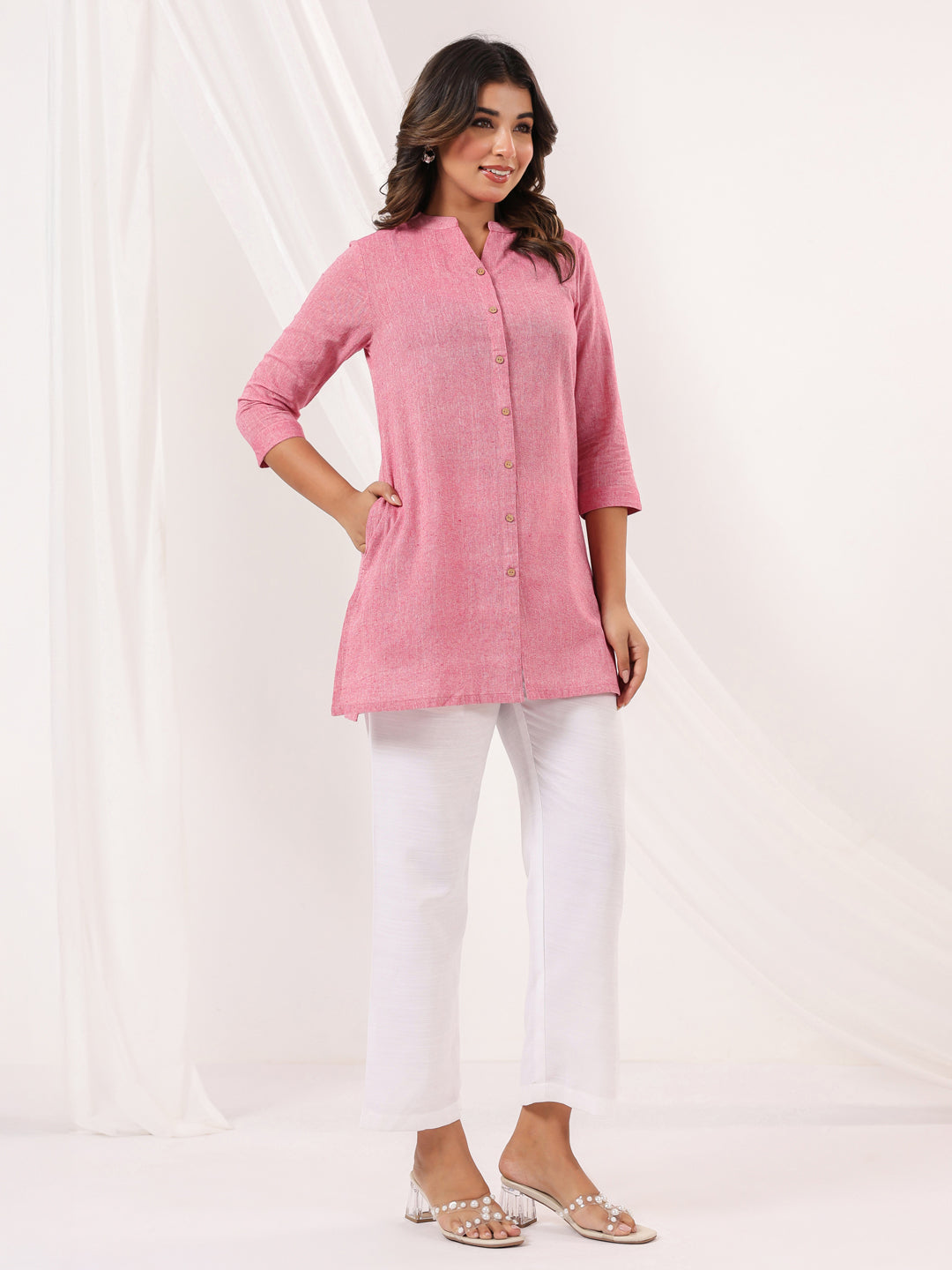 Janasya Light Cotton Solid Straight Kurta - Swadesiicart
