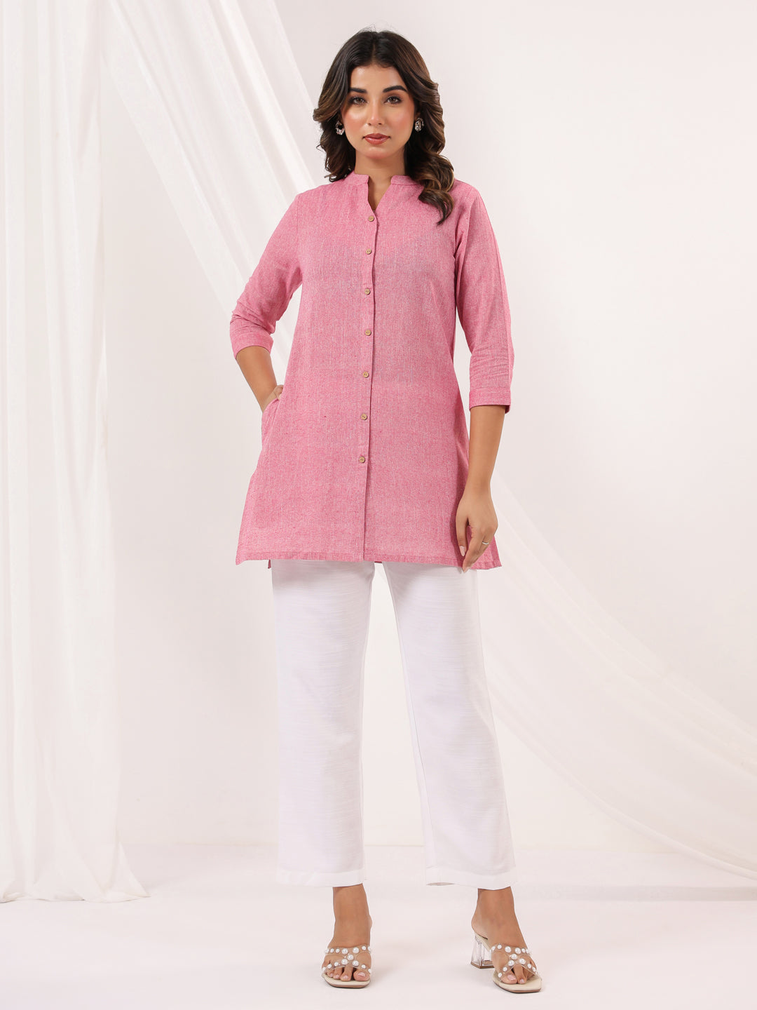 Janasya Light Cotton Solid Straight Kurta - Swadesiicart