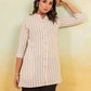 Janasya Light Cotton Striped Straight Kurta - Swadesiicart