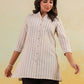 Janasya Light Cotton Striped Straight Kurta - Swadesiicart