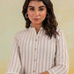 Janasya Light Cotton Striped Straight Kurta - Swadesiicart