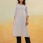 Janasya Light Cotton Striped Straight Kurta - Swadesiicart