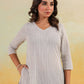 Janasya Light Cotton Striped Straight Kurta - Swadesiicart