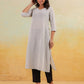 Janasya Light Cotton Striped Straight Kurta - Swadesiicart