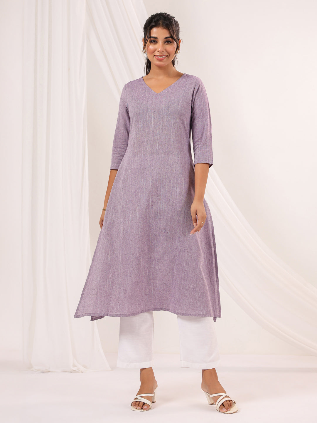 Janasya Light Cotton Solid Straight Kurta - Swadesiicart