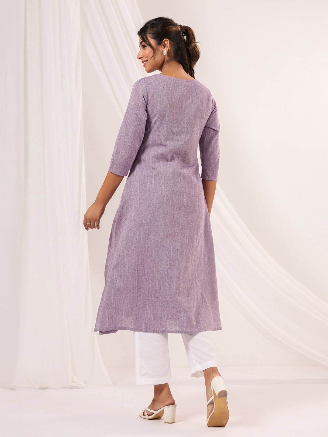Janasya Light Cotton Solid Straight Kurta - Swadesiicart