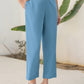 Janasya Light Blue Cotton Solid Pant | Swadesiicart