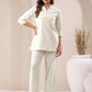 Janasya Off White Cotton Solid Pant | Swadesiicart