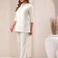 Janasya Off White Cotton Solid Pant | Swadesiicart