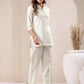 Janasya Off White Cotton Solid Pant | Swadesiicart