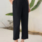 Janasya Black Cotton Solid Pant | Swadesiicart