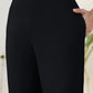 Janasya Black Cotton Solid Pant | Swadesiicart