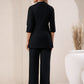 Janasya Black Cotton Solid Pant | Swadesiicart