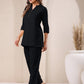 Janasya Black Cotton Solid Pant | Swadesiicart