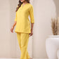 Janasya Yellow Cotton Solid Pant | Swadesiicart