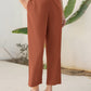Janasya Rust Cotton Solid Pant | Swadesiicart