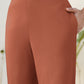 Janasya Rust Cotton Solid Pant | Swadesiicart