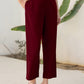 Janasya Maroon Cotton Solid Pant | Swadesiicart