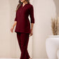 Janasya Maroon Cotton Solid Pant | Swadesiicart