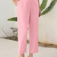 Janasya Pink Cotton Solid Pant | Swadesiicart