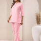 Janasya Pink Cotton Solid Pant | Swadesiicart