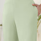 Janasya Mint Cotton Solid Pant | Swadesiicart